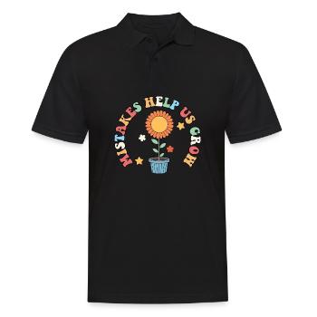 Mistakes Help Us Grow Teacher Motivational Quote - Men's Polo Shirt - black - Front - Kai (181cm)