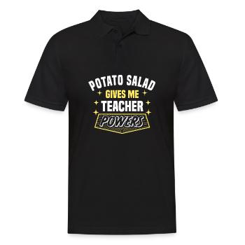 La salade de pommes de terre me donne des pouvoirs de professeur drôle - Polo Homme - noir - Devant - Kai (181cm)