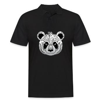 Mandala Panda Painter Gift - Men's Polo Shirt - black - Front - Kai (181cm)