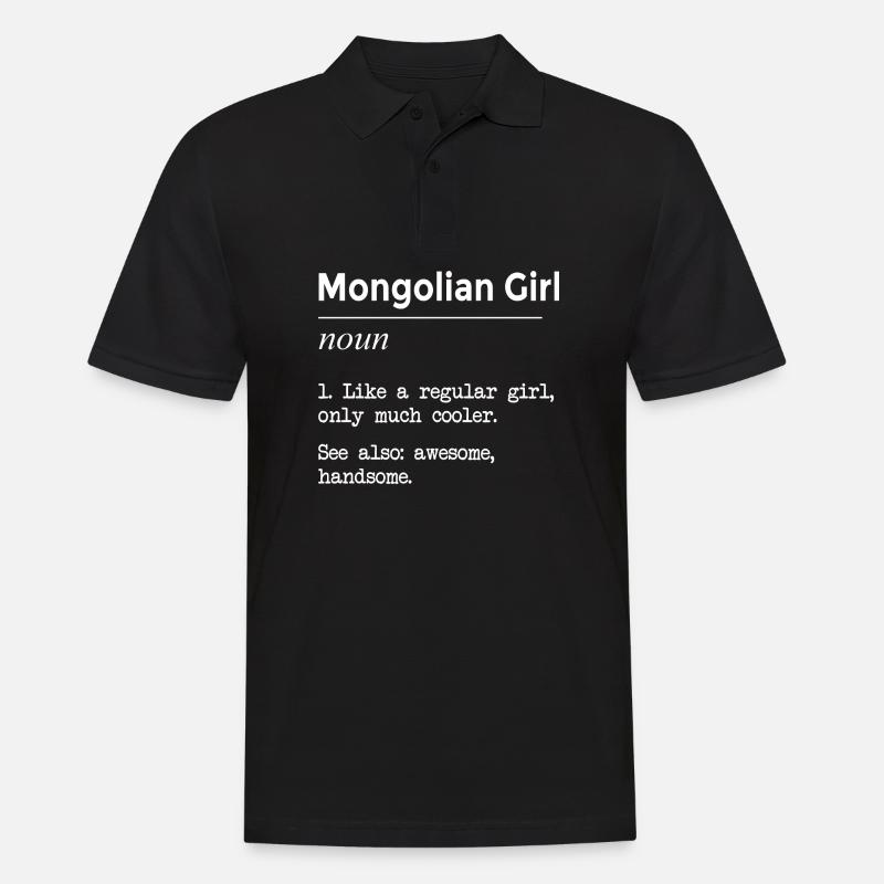Mongolisches Mädchen lustige Definition - Männer Poloshirt - Schwarz