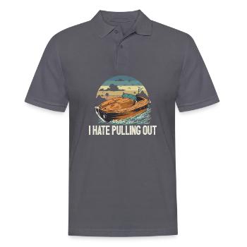 I Hate Pulling Out Funny Motorboating Quote - Men's Polo Shirt - charcoal grey - Front - Nico (186cm)