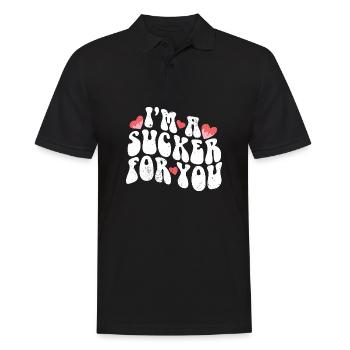 I'm A Sucker For You Valentine's Day Pun Couple - Männer Poloshirt - Schwarz - Vorne - Kai (181cm)