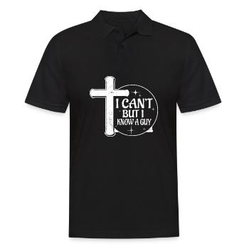 Drôle Jésus-Christ Meme Je ne peux pas mais je connais un gars - Polo Homme - noir - Devant - Kai (181cm)