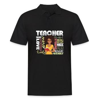 Historically Black College University HBCU - Männer Poloshirt - Schwarz - Vorne - Kai (181cm)