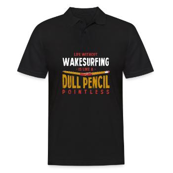 La vie sans wakesurf est comme un crayon terne - Polo Homme - noir - Devant - Kai (181cm)