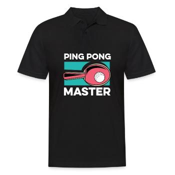 Ping -Pong -Master Paddler Gift - Men's Polo Shirt - black - Front - Kai (181cm)