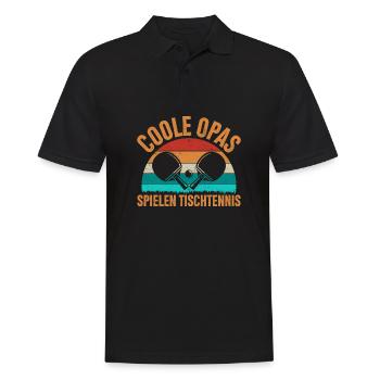 Geschenkidee Opa Tischtennis Tischtennisspieler - Männer Poloshirt - Schwarz - Vorne - Kai (181cm)