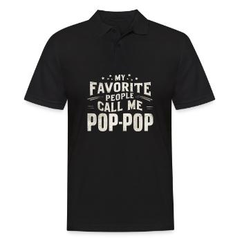 Mes personnes préférées m’appellent Pop-Pop pour la fête des pères - Polo Homme - noir - Devant - Kai (181cm)