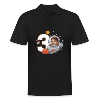 3ème Birrdday Astronaut Space Adventure pour les garçons - Polo Homme - noir - Devant - Kai (181cm)