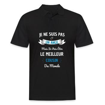 Meilleur futur cousin du monde ! futur cousin - Polo Homme - noir - Devant - Kai (181cm)