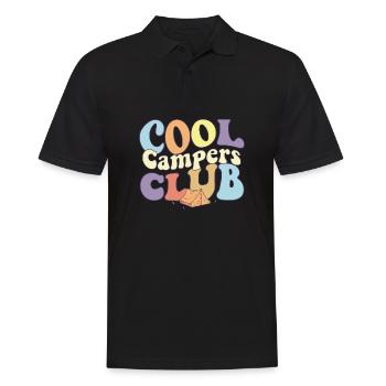 Cool Campers Club Camping Crew Hiking Lover Camp - Männer Poloshirt - Schwarz - Vorne - Kai (181cm)