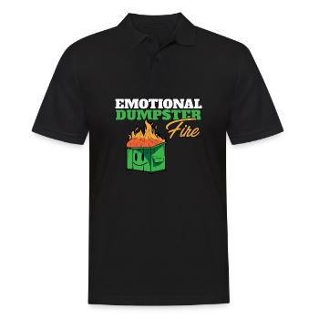 Emotional Dumpster Fire Heartbroken Quote Anxiety - Männer Poloshirt - Schwarz - Vorne - Kai (181cm)