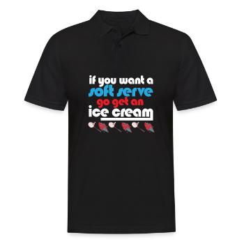 Badminton Drôle Si Vous Voulez Un Soft Serve Allez Chercher - Polo Homme - noir - Devant - Kai (181cm)