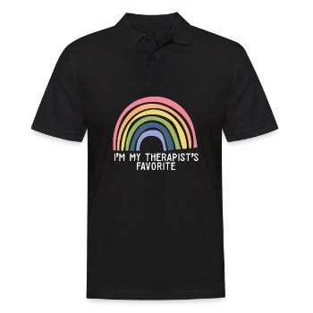 I'm My Therapist's Favorite Psychologist Joke - Männer Poloshirt - Schwarz - Vorne - Kai (181cm)