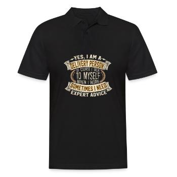 Expert Advice Delivery Person Self Talk - Männer Poloshirt - Schwarz - Vorne - Kai (181cm)