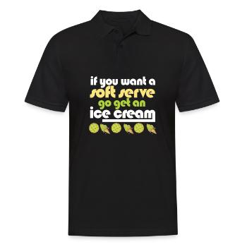 Funny Pickleball If You Want A Soft Serve Go Get - Men's Polo Shirt - black - Front - Kai (181cm)