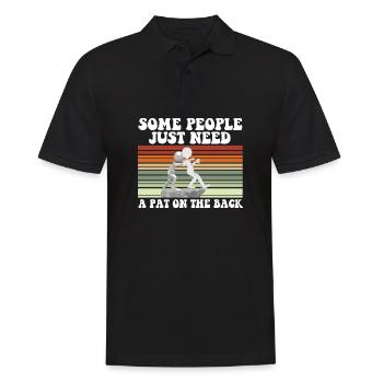 Some People Just Need A Pat On The Back Meme - Men's Polo Shirt - black - Front - Kai (181cm)