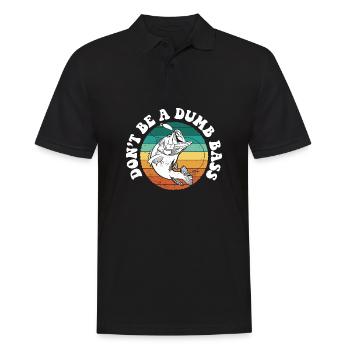 Don’t Be A Dumb Bass Pêche en eau salée en haute mer - Polo Homme - noir - Devant - Kai (181cm)