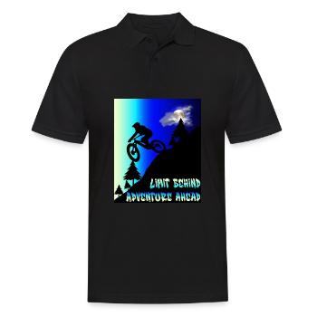 Mountainbike limit behind adventure ahead - Men's Polo Shirt - black - Front - Kai (181cm)