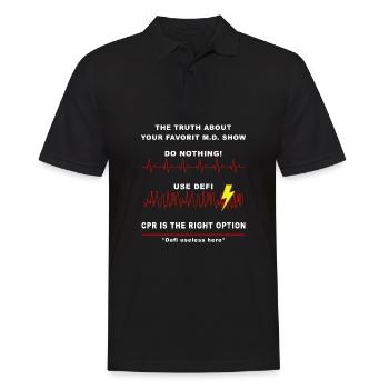 La vérité sur la défibrillation - Polo Homme - noir - Devant - Kai (181cm)