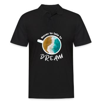 Kaffeetasse mit Stand und Meer Füllung - Männer Poloshirt - Schwarz - Vorne - Kai (181cm)