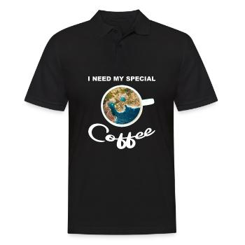 Tasse à café avec support et mer - café spécial - Polo Homme - noir - Devant - Kai (181cm)