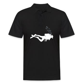 Plongeurs sous-marins sous l’eau avec des bulles d’air - Polo Homme - noir - Devant - Kai (181cm)