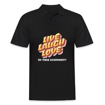 Live - Laugh - Love - Lebe, Lache, Liebe - Männer Poloshirt - Schwarz - Vorne - Kai (181cm)