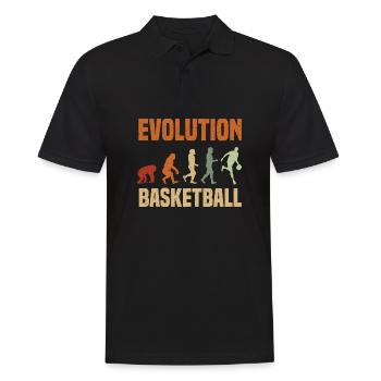 Basketball Evolution From Monkey To Men BBall - Polo Homme - noir - Devant - Kai (181cm)