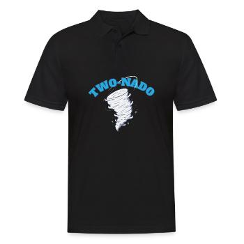 Two Nado 2nd Birthday Tornado Theme Twonado 2 - Men's Polo Shirt - black - Front - Kai (181cm)