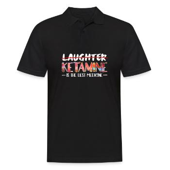 Nicht Lachen sondern Ketamin ist die beste Medizin - Männer Poloshirt - Schwarz - Vorne - Kai (181cm)