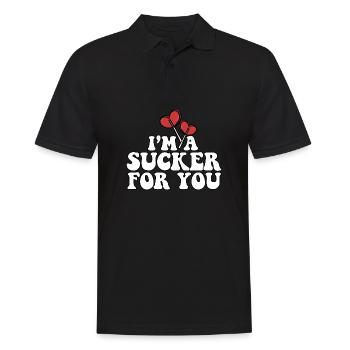 I'm A Sucker For You Valentine's Day Couple - Männer Poloshirt - Schwarz - Vorne - Kai (181cm)