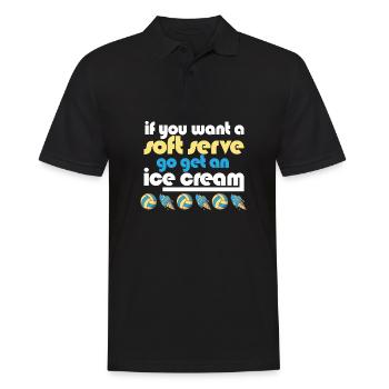 Funny Volleyball If You Want A Soft Serve Go Get - Männer Poloshirt - Schwarz - Vorne - Kai (181cm)