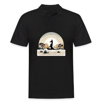 Mindful Xolo Dia de Muertos Meditation Yoga - Männer Poloshirt - Schwarz - Vorne - Kai (181cm)