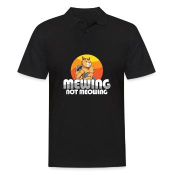 Drôle Chat Meme Miaulant Pas Miaulement Mâchoire - Polo Homme - noir - Devant - Kai (181cm)