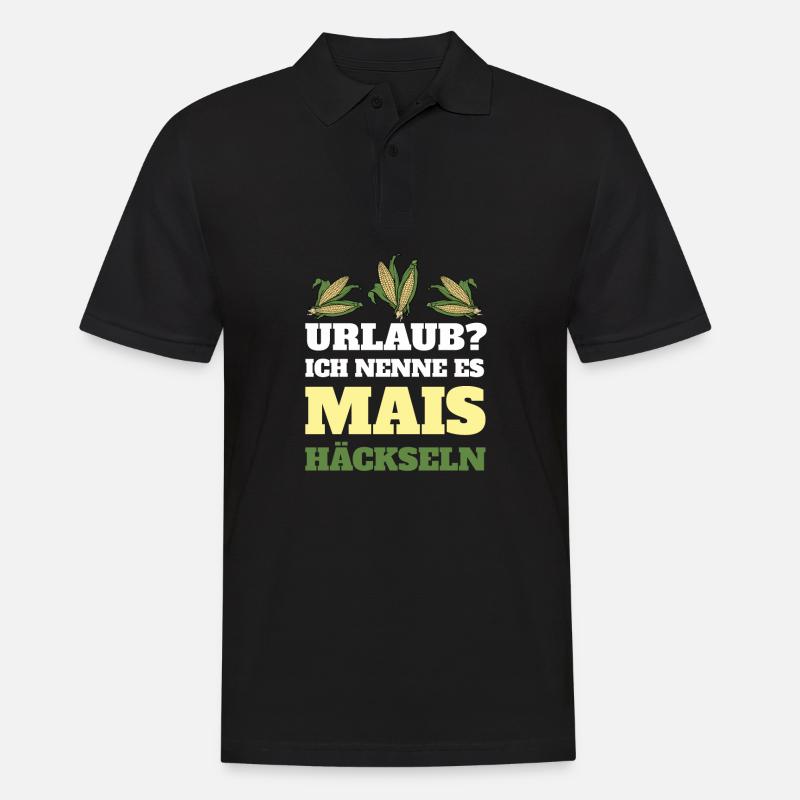 Mais Häckseln Maisbauer Maisernte Futtermais - Männer Poloshirt - Schwarz