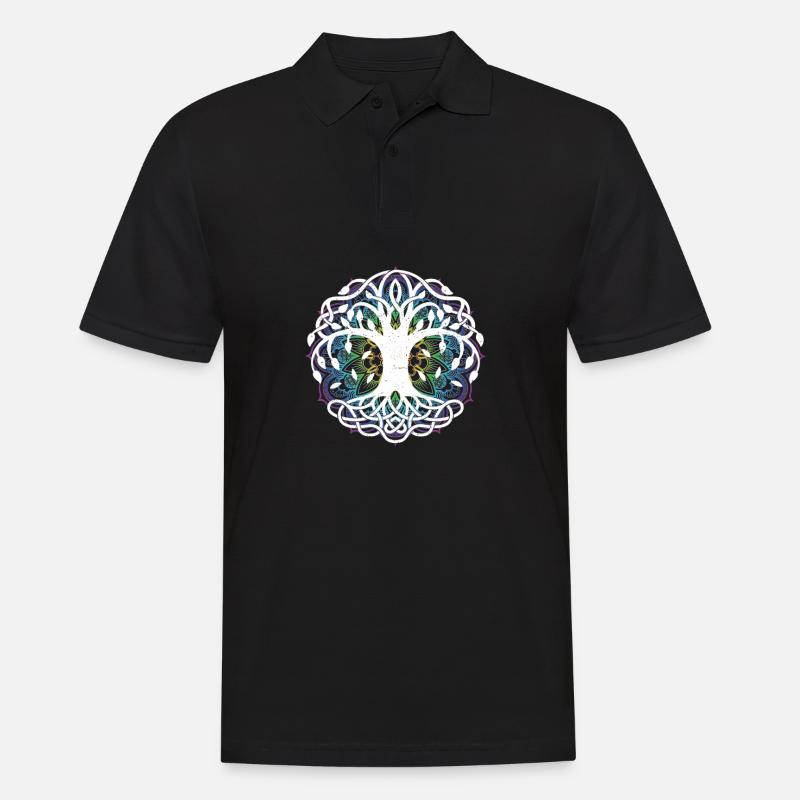 Arbre de vie Fleur de vie Fleur de vie - Polo Homme - noir
