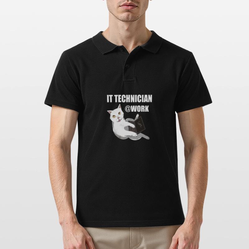 IT technicien de chat programmeur Techie Polo Homme