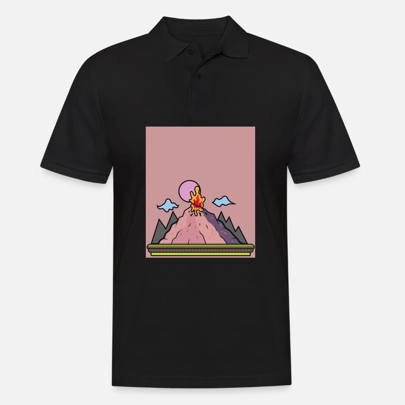 Vulkanausbruch Supervulkan Eruption Lava - Männer Poloshirt - Schwarz