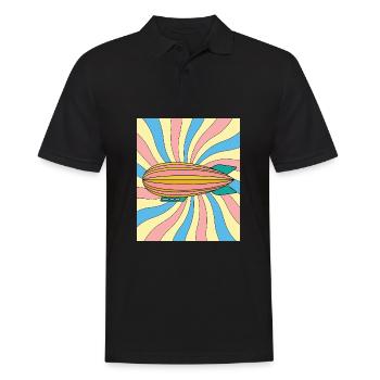 Retro Vintage Zeppelin Flying - Men's Polo Shirt - black - Front - Kai (181cm)