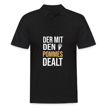 Der Mit Den Pommes Dealt | Pommes Verkäufer Pommes - Männer Poloshirt - Schwarz - Vorne - Kai (181cm)
