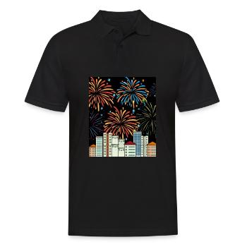 Fireworks Pyro New Year's Eve Countdown - Men's Polo Shirt - black - Front - Kai (181cm)