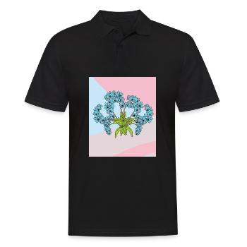 Vintage Blumen Orchideen Bunt - Männer Poloshirt - Schwarz - Vorne - Kai (181cm)