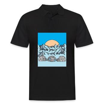 Iglu Schnee und Eislandschaft - Männer Poloshirt - Schwarz - Vorne - Kai (181cm)