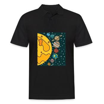 Astronomy Solar System Planets Universe - Men's Polo Shirt - black - Front - Kai (181cm)