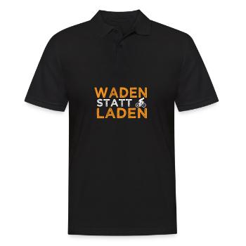 Waden Statt Laden - Radfahrer Anti E-Bike - Männer Poloshirt - Schwarz - Vorne - Kai (181cm)