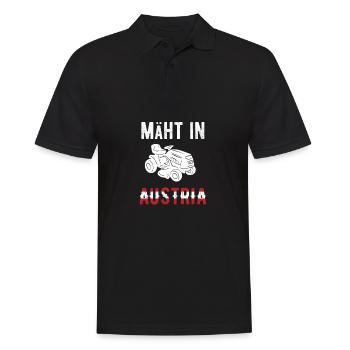 Mäht In Austria - Österreich Gärtner Gartenarbeit - Männer Poloshirt - Schwarz - Vorne - Kai (181cm)
