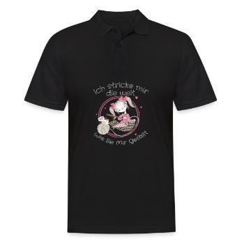 Stricken Strickliebe Strick - Männer Poloshirt - Schwarz - Vorne - Kai (181cm)