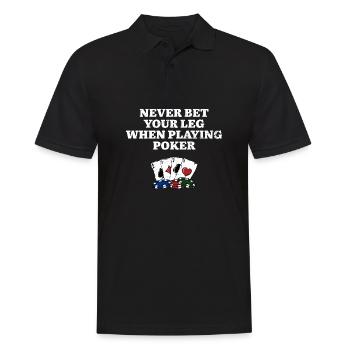 Ne pariez jamais votre jambe Poker Drôle Joueur de Poker Humour - Polo Homme - noir - Devant - Kai (181cm)