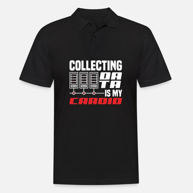 Collecting Data Is My Cardio Data Scientist - Männer Poloshirt - Schwarz